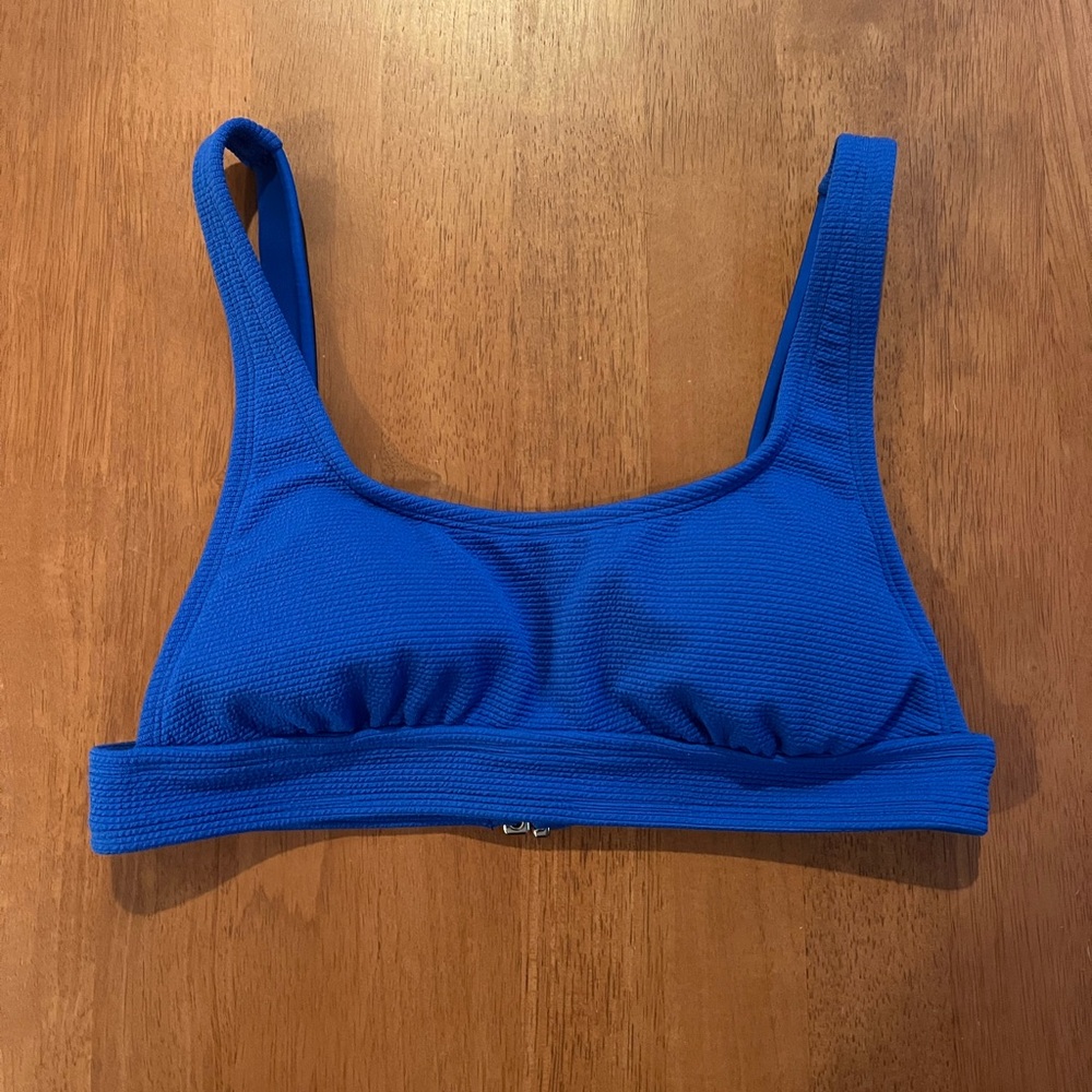 Blue Bikini Scoop Neck Top